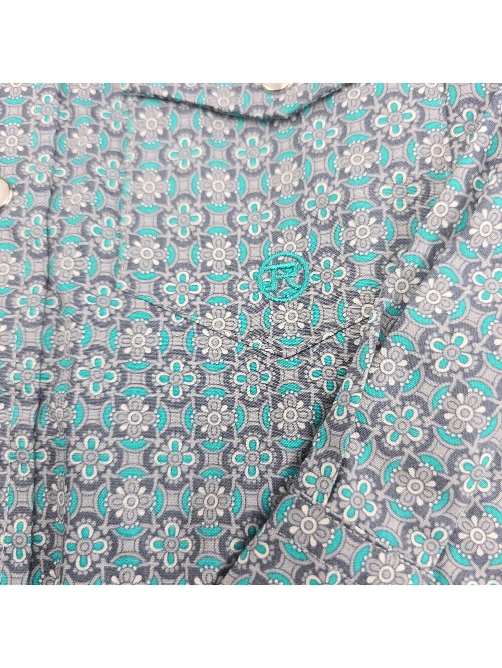 Roper Boys XS 4/5 Blue Foulard Pearl Snap Western Cowboy Shirt NWT